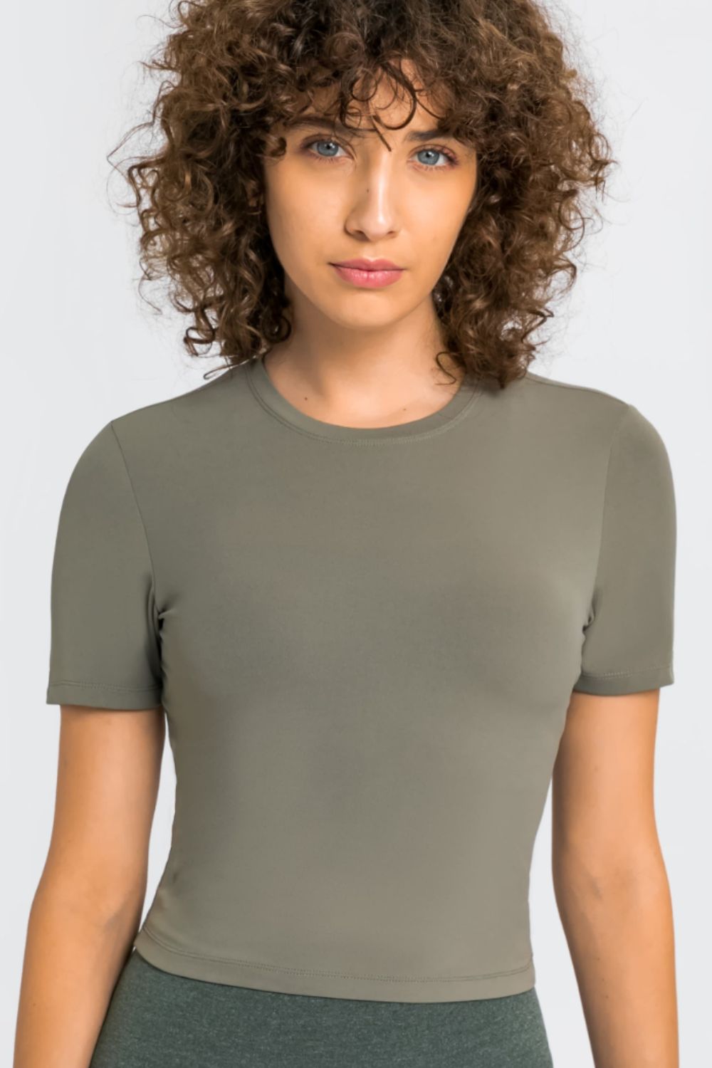 Round Neck Short Sleeve Yoga Tee